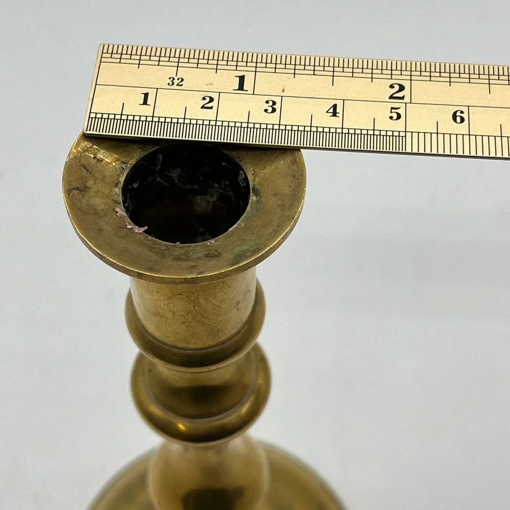 Vintage Solid Brass Taper Candlestick Holder 7.5 Inch‎ Baluster Stem Heavy